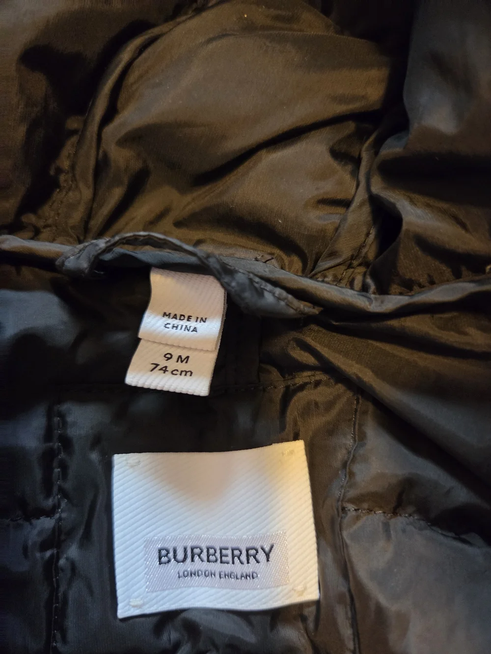 Burberry Black Puffer Baby One-Piece Snowsuit